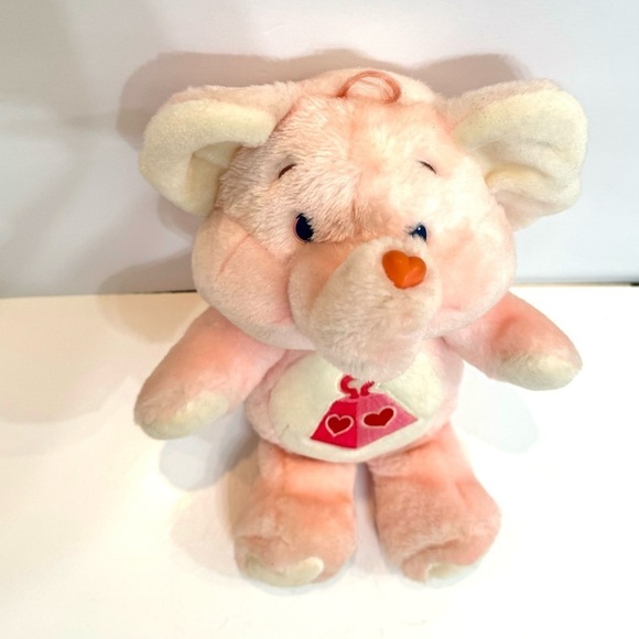 VTG 1984 Care Bears Cousin Lotsa Heart Pink Elephant Plush Stuffed Animal 13” - Picture 2 of 11